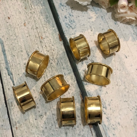 Gold napkin rings round metal holiday entertaining